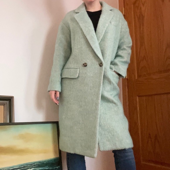 J Crew Brushed Wool Relaxed Topcoat Wintermint S - Picture 5 of 10